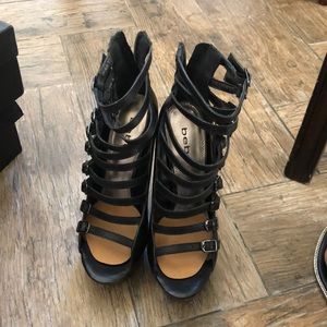 Bebe Black Wedges